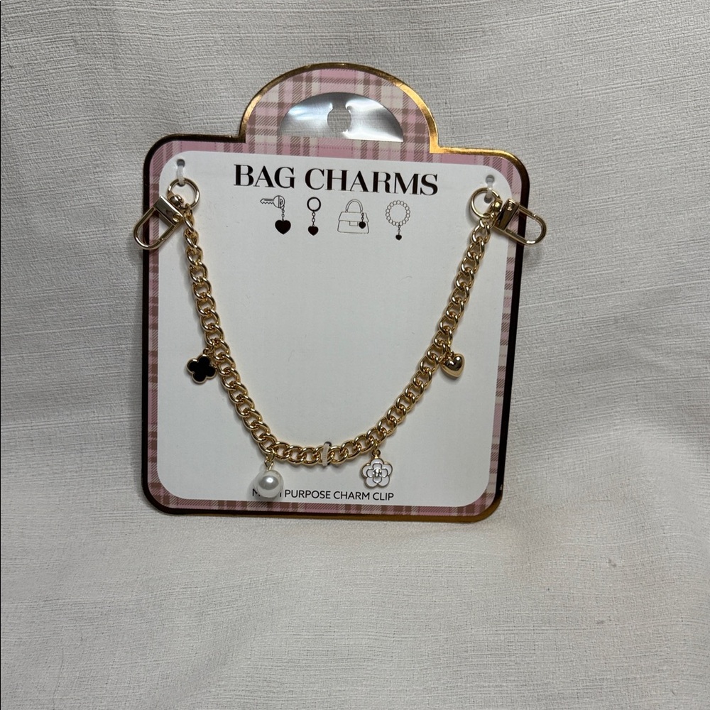 Gold Bag Charm With Accessories
